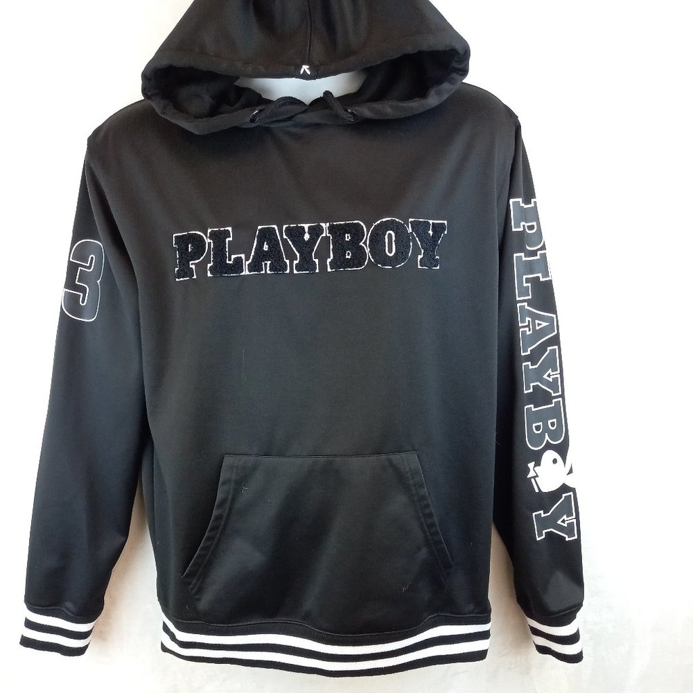 Playboy Bunny Black Hoodie Sweatshirt (S)